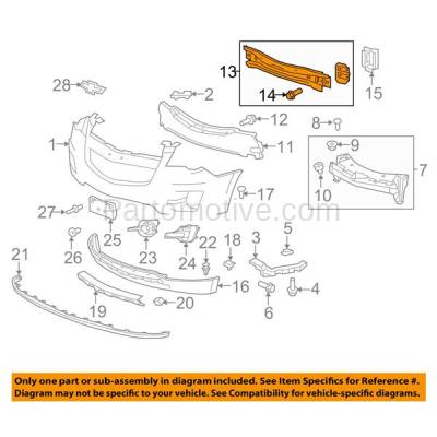 Aftermarket Replacement - LKQ-GM1006668OE 2010-2013 Chevrolet Equinox & GMC Terrain Front Bumper Impact Face Bar Crossmember Reinforcement Beam Primed Made of Steel - Image 3