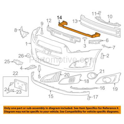 Aftermarket Replacement - LKQ-GM1006671OE 2012-2019 Chevrolet Sonic (Hatchback & Sedan 4-Door) Front Lower Bumper Impact Face Bar Crossmember Reinforcement Primed Steel - Image 3