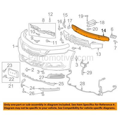 Aftermarket Replacement - LKQ-GM1006678OE 2014-2020 Chevrolet Impala (Sedan 4-Door) Front Bumper Impact Face Bar Crossmember Reinforcement Beam Natural Aluminum - Image 3