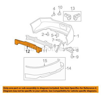 Aftermarket Replacement - BRF-1414RC CAPA 2008-2017 Honda Accord (2-Door Coupe) (4Cyl 6Cyl, 2.4L 3.5L Engine) Rear Bumper Impact Face Bar Crossmember Reinforcement Steel - Image 3