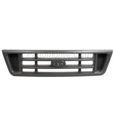 Aftermarket Replacement - GRL-1479C CAPA 2003-2007 Ford E-Series (E150 E250 E350 E450 E550) Front Face Bar Grille Assembly Platinum Gray Shell & Insert Plastic without Emblem - Image 1