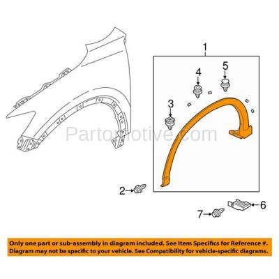 Aftermarket Replacement - FDF-1051LC CAPA 2013-2016 Mazda CX-5 (2.0 & 2.5 Liter 4Cyl Engine) Front Fender Flare Wheel Opening Molding Trim Black Plastic Left Driver Side - Image 3