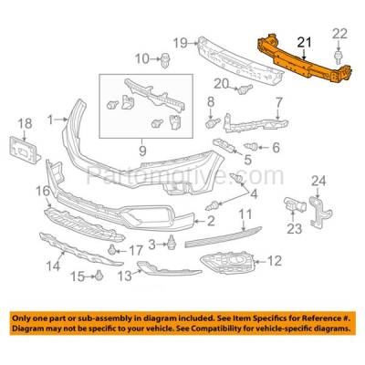 Aftermarket Replacement - BRF-1383FC CAPA 2010-2015 Honda Accord Crosstour (EX & EX-L) Hatchback 4-Door Front Bumper Impact Bar Crossmember Reinforcement Primed Steel - Image 3