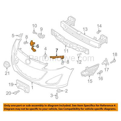 Aftermarket Replacement - BBK-1447L & BBK-1447R 2012-2017 Mazda 5 (2.5 Liter Engine) Front Bumper Cover Face Bar Retainer Mounting Brace Bracket Made of Plastic SET PAIR Right Passenger & Left Driver Side - Image 3