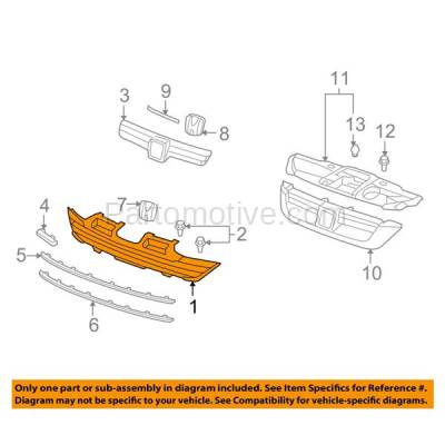 Aftermarket Replacement - GRL-1794C CAPA 2007-2009 Honda CRV (For Models Made in Japan) Front Center Lower Bumper Cover Grille Assembly Textured Black Plastic - Image 3
