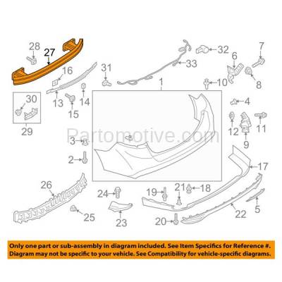 Aftermarket Replacement - BRF-1212RC CAPA 2013-2020 Ford Fusion & Lincoln MKZ (Sedan 4-Door) Rear Bumper Impact Face Bar Crossmember Reinforcement Rebar Steel - Image 3