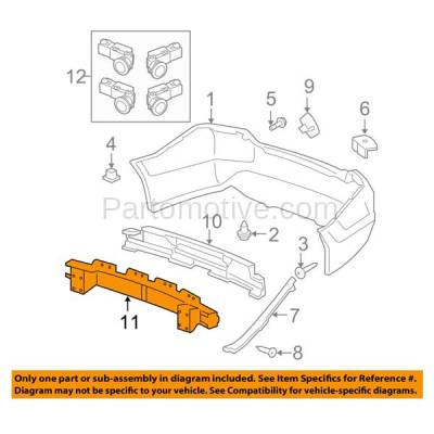 Aftermarket Replacement - BRF-1415RC CAPA 2008-2012 Accord (4-Door Sedan) (2.4L & 3.5L) Rear Bumper Impact Face Bar Crossmember Reinforcement Beam Primed Steel - Image 3
