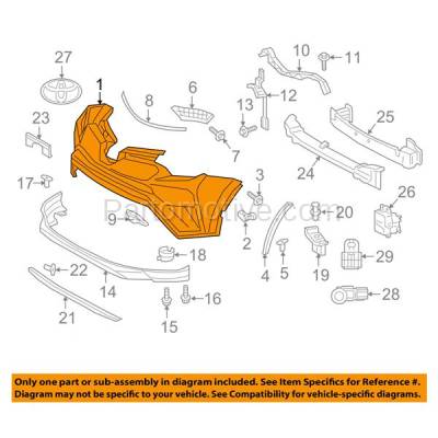 Aftermarket Replacement - BUC-4055FC CAPA 2016-2018 Toyota RAV4 2.5L (North America Built) Front Upper Bumper Cover Assembly with Park Assist Sensor Holes Primed - Image 3
