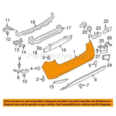 Aftermarket Replacement - BUC-4098RC CAPA 2015-2017 Volkswagen Golf & VW GTI (Models without Parallel Park Assist) Rear Bumper Cover Assembly Primed Plastic - Image 3