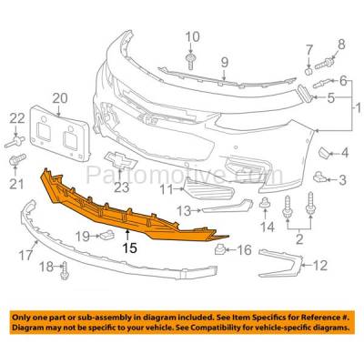 Aftermarket Replacement - BUC-3683FC CAPA 2016-2018 Chevrolet Malibu Front Lower Bumper Cover Assembly (without Park Assist Sensor Holes) Dark Gray Textured Plastic - Image 3