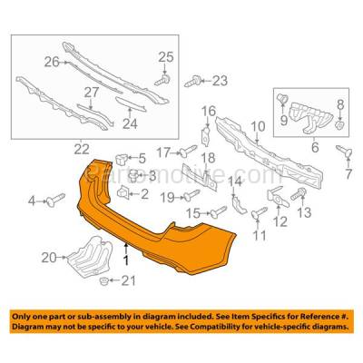 Aftermarket Replacement - BUC-3797RC CAPA 2016-2018 Kia Optima (excluding Hybrid) (Models Built in USA) Rear Upper Bumper Cover Assembly with Park Assist Sensor Holes - Image 3