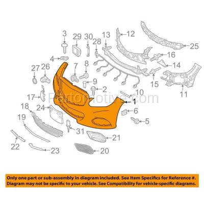Aftermarket Replacement - BUC-3901FC CAPA 2014-2016 Mercedes-Benz E-Class (with AMG Styling Package) Front Bumper Cover Assembly with Park Assist Sensor Holes - Image 3