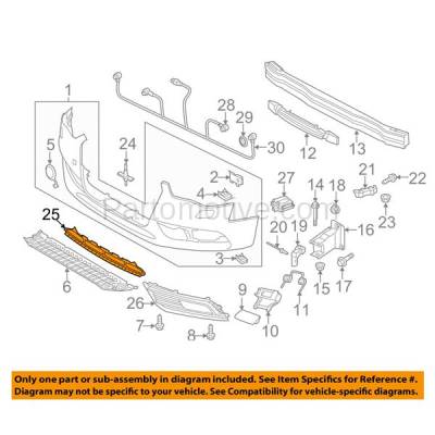 Aftermarket Replacement - GRL-1158C CAPA 2013-2016 Audi A4 & A4 Quattro (Sedan 4-Door) (without S-Line Package) Front Bumper Cover Lower Face Bar Grille Assembly Primed Plastic - Image 3