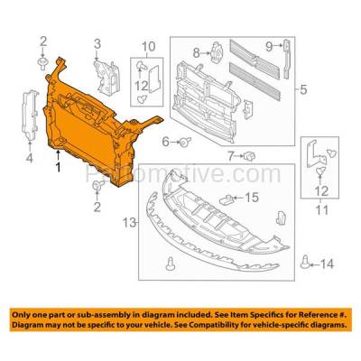 Aftermarket Replacement - RSP-1221C CAPA 2010-2018 Ford Taurus, 2013-2018 Police (Special Service & Interceptor) & 2013-2016 Lincoln MKS Front Radiator Support Core Assembly - Image 3
