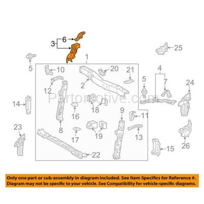 Aftermarket Replacement - RSP-1779R 2010-2015 Toyota Prius & 2012-2015 Prius Plug-In 1.8L Front Radiator Support Upper Crossmember Tie Bar Primed Steel Right Passenger Side - Image 3