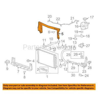 Aftermarket Replacement - RSP-1258 2010- 2017 Chevrolet Equinox & GMC Terrain (2.4 & 3.0 & 3.6 Liter Engine) Radiator Support Upper Air Deflector Frame Panel Primed Plastic - Image 3