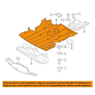 Aftermarket Replacement - ESS-1070A 06-13 3-Series Front Engine Splash Shield Under Cover w/o Aluminum Pad 51757129341 - Image 3