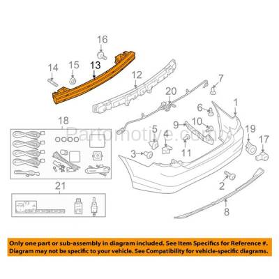 Aftermarket Replacement - BRF-1203RC CAPA 2010-2012 Ford Fusion & Lincoln MKZ & Mercury Milan (Sedan) Rear Bumper Impact Face Bar Crossmember Reinforcement Primed Steel - Image 3