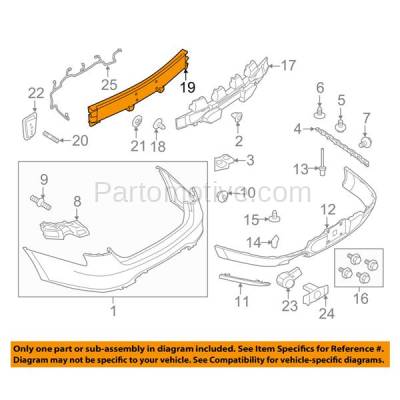 Aftermarket Replacement - BRF-1215RC CAPA 2011-2019 Ford Taurus & Lincoln MKS (From 07/05/2011 Production Date) Rear Bumper Impact Crossmember Reinforcement Steel - Image 3