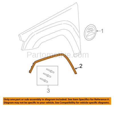 Aftermarket Replacement - FDF-1013LC CAPA 2011-2016 Jeep Grand Cherokee (3.0L 3.6L 5.7L) Front Fender Flare Wheel Opening Molding Textured Black Plastic Left Driver Side - Image 3