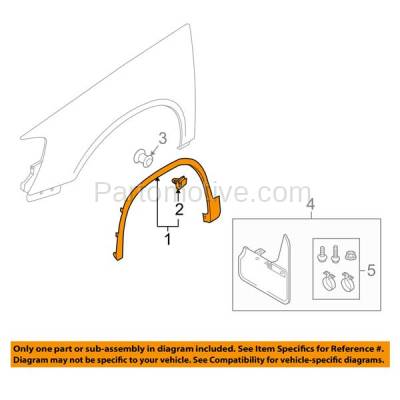 Aftermarket Replacement - FDF-1065LC CAPA 2012-2017 Volkswagen Tiguan & 2018 Tiguan Limited Front Fender Flare Wheel Opening Molding Textured Black Left Driver Side - Image 3