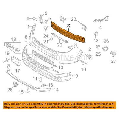 Aftermarket Replacement - BRF-1173FC CAPA 2013-2015 Ford Explorer & Police Interceptor Utility Front Bumper Impact Bar Crossmember Reinforcement Rebar Steel - Image 3