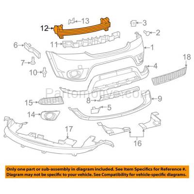 Aftermarket Replacement - BRF-1102FC CAPA 2009-2020 Dodge Journey (2.4 & 3.6 Liter Engine) (without Fascia) Front Bumper Impact Bar Crossmember Reinforcement Primed Steel - Image 3