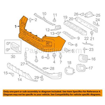 Aftermarket Replacement - BUC-4036FC CAPA 2016-2018 2019 Tacoma Pickup Truck Front Bumper Cover Assembly without Wheel Flare Slots (without Fog Light Holes Plastic - Image 3