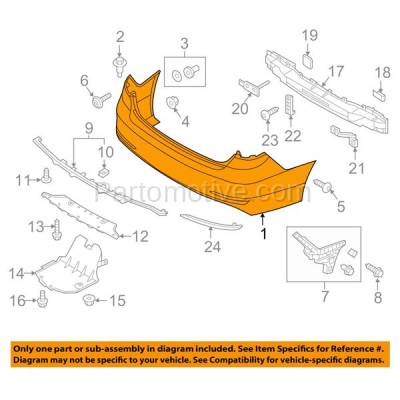 Aftermarket Replacement - BUC-3754RC CAPA 2015-2017 Hyundai Sonata (excluding Hybrid) Rear Bumper Cover Assembly (with Rear Object Sensor Holes) Primed Plastic - Image 3