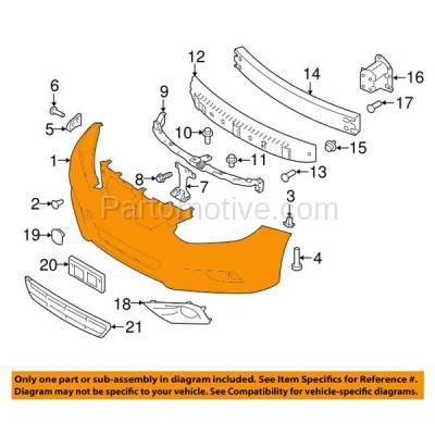 Aftermarket Replacement - BUC-3986FC CAPA 2016-2018 Nissan Altima (2.5 & 3.5 Liter Engine) Front Bumper Cover Assembly without Park Assist Sensor Holes - Image 3