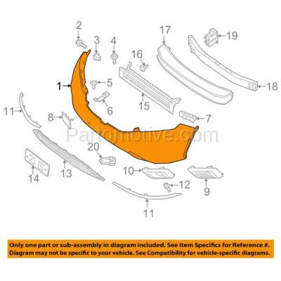 Aftermarket Replacement - BUC-3982FC CAPA 2015-2018 Nissan Murano (3.5 Liter V6 Engine) Front Bumper Cover Assembly (with Tow Hook Hole) Primed Top Textured Bottom Plastic - Image 3
