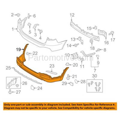 Aftermarket Replacement - BUC-3801RC CAPA 2015-2018 Kia Sedona (EX, L, LX, SX) (3.3 Liter V6 Engine) Rear Lower Bumper Cover Assembly Primed Paint to Match Plastic - Image 3