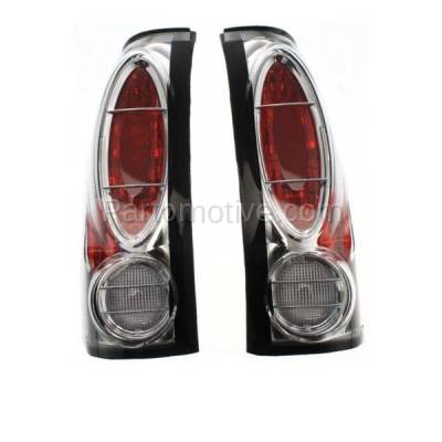 Aftermarket Replacement - KV-332-1940PCASVC C/K FULL SIZE P/U 88-00 TAIL LAMP Assembly Halogen, Set of 2 Chrome Interior - Image 1