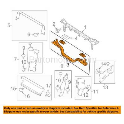 Aftermarket Replacement - RSP-1190C CAPA 2011-2016 Ford F-Series Super Duty Pickup Truck (6.2 & 6.7 Liter) Front Center Radiator Support Core Lower Crossmember Tie Bar Primed Steel - Image 3