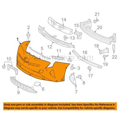 Aftermarket Replacement - BUC-4040FC CAPA 2016-2018 Toyota Prius Hatchback (1.8 Liter Electric/Gas Engine) Front Bumper Cover Assembly with Park Assist Sensor Holes - Image 3