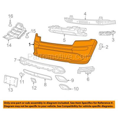 Aftermarket Replacement - BUC-3635FC CAPA 2014-2015 Jeep Grand Cherokee SRT (6.4 Liter V8) Front Bumper Cover Assembly (with Park Assist Sensor Holes) Primed Plastic - Image 3