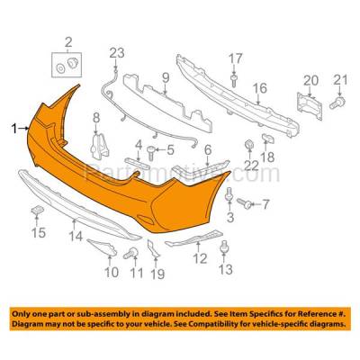Aftermarket Replacement - BUC-3751RC CAPA 2014 Hyundai Sonata (GLS, Limited, SE) (excluding Hybrid Models) Rear Bumper Cover Assembly Primed Paint to Match Plastic - Image 3