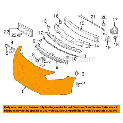 Aftermarket Replacement - BUC-3985FC CAPA 2016-2018 Nissan Maxima (Platinum, S, SL, SV) Front Bumper Cover Assembly (with Park Aid Sensor Holes) Primed Plastic - Image 3
