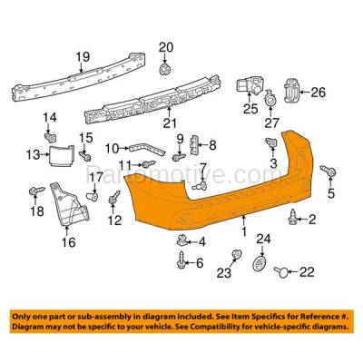 Aftermarket Replacement - BUC-4057RC CAPA 2011-2019 Toyota Sienna SE (3.5L V6) Rear Bumper Cover Assembly (with Park Assist Sensor Holes) with Round Light Cutouts - Image 3