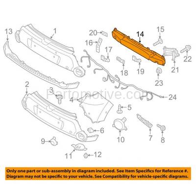 Aftermarket Replacement - BRF-1543RC CAPA 2014-2016 Kia Soul (1.6 & 2.0 Liter Engine) (Hatchback 4-Door) Rear Bumper Impact Face Bar Crossmember Reinforcement Fiberglass - Image 3