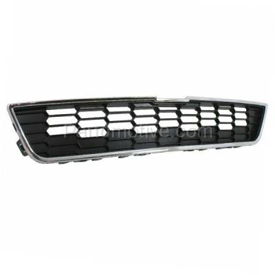 Aftermarket Replacement - GRL-1773C CAPA 2012-2016 Chevrolet Sonic (LS, LT, LTZ) (Models without Dusk Package) Front Center Grille Assembly Textured Gray with Chrome Molding Plastic - Image 2