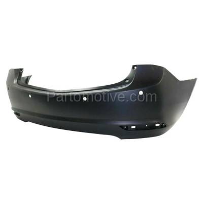 Aftermarket Replacement - BUC-3536RC CAPA 2015-2017 Acura TLX (with Advance & Elite Package) Rear Bumper Cover Assembly (with Park Sensor Holes) Primed Plastic - Image 2