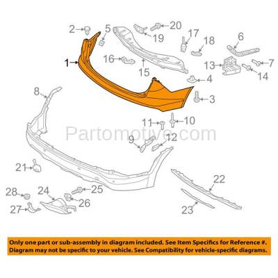 Aftermarket Replacement - BUC-3755RC CAPA 2013-2016 Hyundai Santa Fe & Santa Fe XL (excluding Sport Models) Rear Upper Bumper Cover Assembly Plastic Primed - Image 3