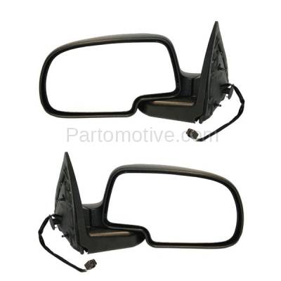 Aftermarket Replacement - MIR-1605AL & MIR-1605AR 1999-2002 GMC Sierra Pickup Truck & 2000-2002 Yukon & Yukon XL Mirror Assembly Power, Non-Heated Chrome SET PAIR Left & Right Side - Image 1