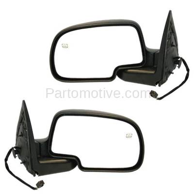 Aftermarket Replacement - MIR-1606AL & MIR-1606AR 1999-2002 GMC Sierra Pickup Truck & 2000-2002 Yukon, Yukon XL Rear View Mirror Assembly Power, Heated Chrome SET PAIR Left & Right Side - Image 1