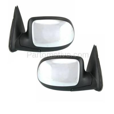 Aftermarket Replacement - MIR-1606AL & MIR-1606AR 1999-2002 GMC Sierra Pickup Truck & 2000-2002 Yukon, Yukon XL Rear View Mirror Assembly Power, Heated Chrome SET PAIR Left & Right Side - Image 2