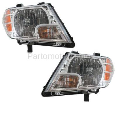 Aftermarket Replacement - HLT-1821L & HLT-1821R Headlight Headlamp Head Light Right Left Side SET PAIR For 09-15 Frontier Truck - Image 2