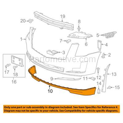 Aftermarket Replacement - VLC-1522FC CAPA 2015-2020 Cadillac Escalade & Escalade ESV Front Bumper Lower Spoiler Valance Air Deflector Apron Panel Dark Gray Textured Plastic - Image 3
