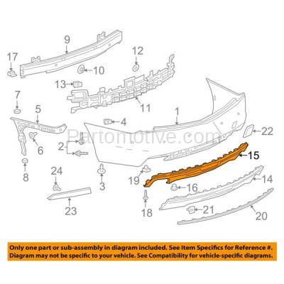 Aftermarket Replacement - VLC-1524RC CAPA 2016-2018 Cadillac CT6 (3.0 & 3.6 Liter V6 Engine) Rear Bumper Lower Spoiler Valance Air Dam Deflector Apron Panel Textured Plastic - Image 3