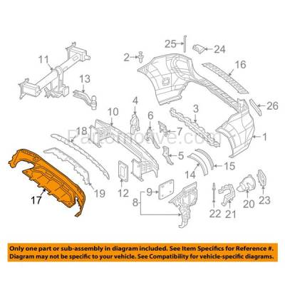 Aftermarket Replacement - VLC-1567RC CAPA 2016-2019 Mercedes-Benz GLE-Class (without AMG Styling & Sport Package) Rear Bumper Lower Valance Air Dam Deflector Apron - Image 3